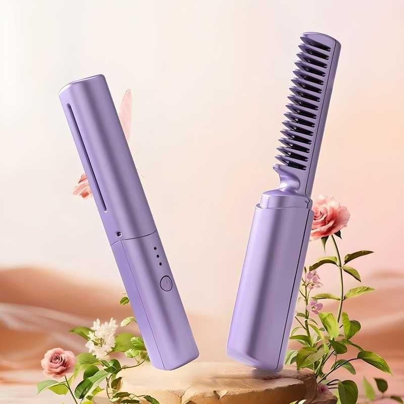 Portable Mini Hair Straightener Cordless Rechargeable Mini Adjustable Hair Straightener